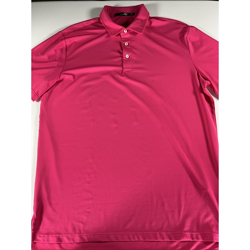 RLX Ralph Lauren Men's Pink Golf Polo Shirt L Short Sleeve Stretch Jersey
